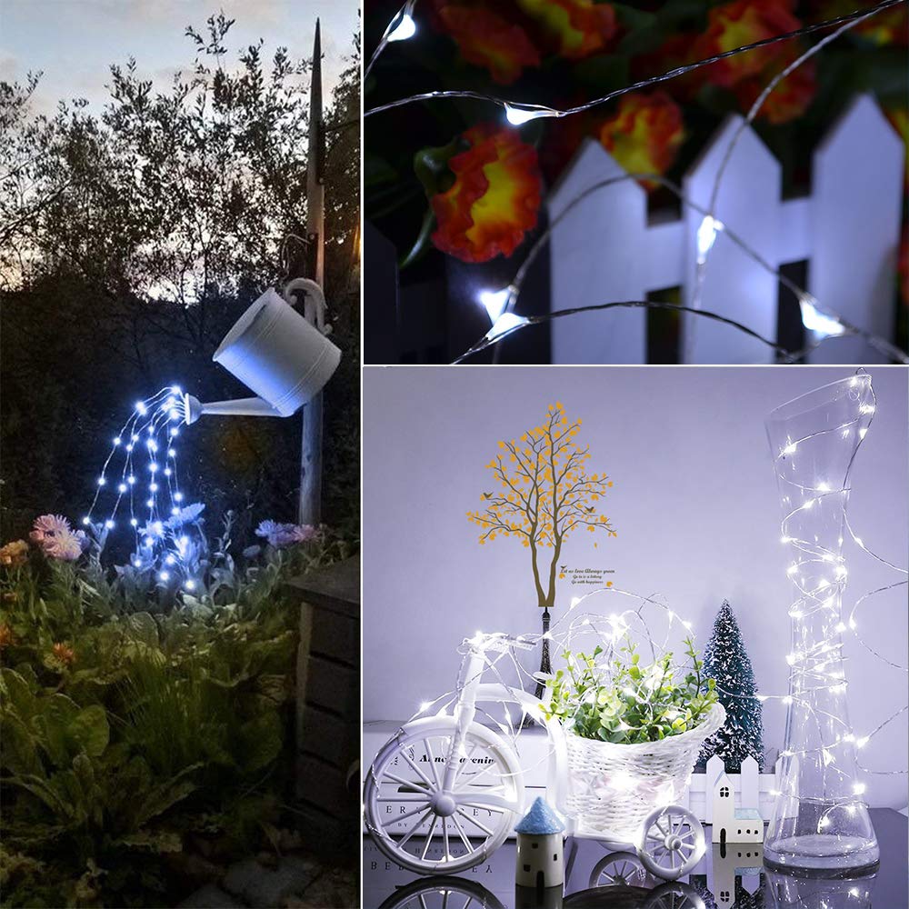 Gcstnn Garden Solar Lights Outdoor, 5M 50 LED Solar Fairy Lights, Copper Wire 8 Modes Waterproof String Lights for Yard, Christmas Tree, Bedroom, Gate, Indoor/Outside Decorations(Orange)