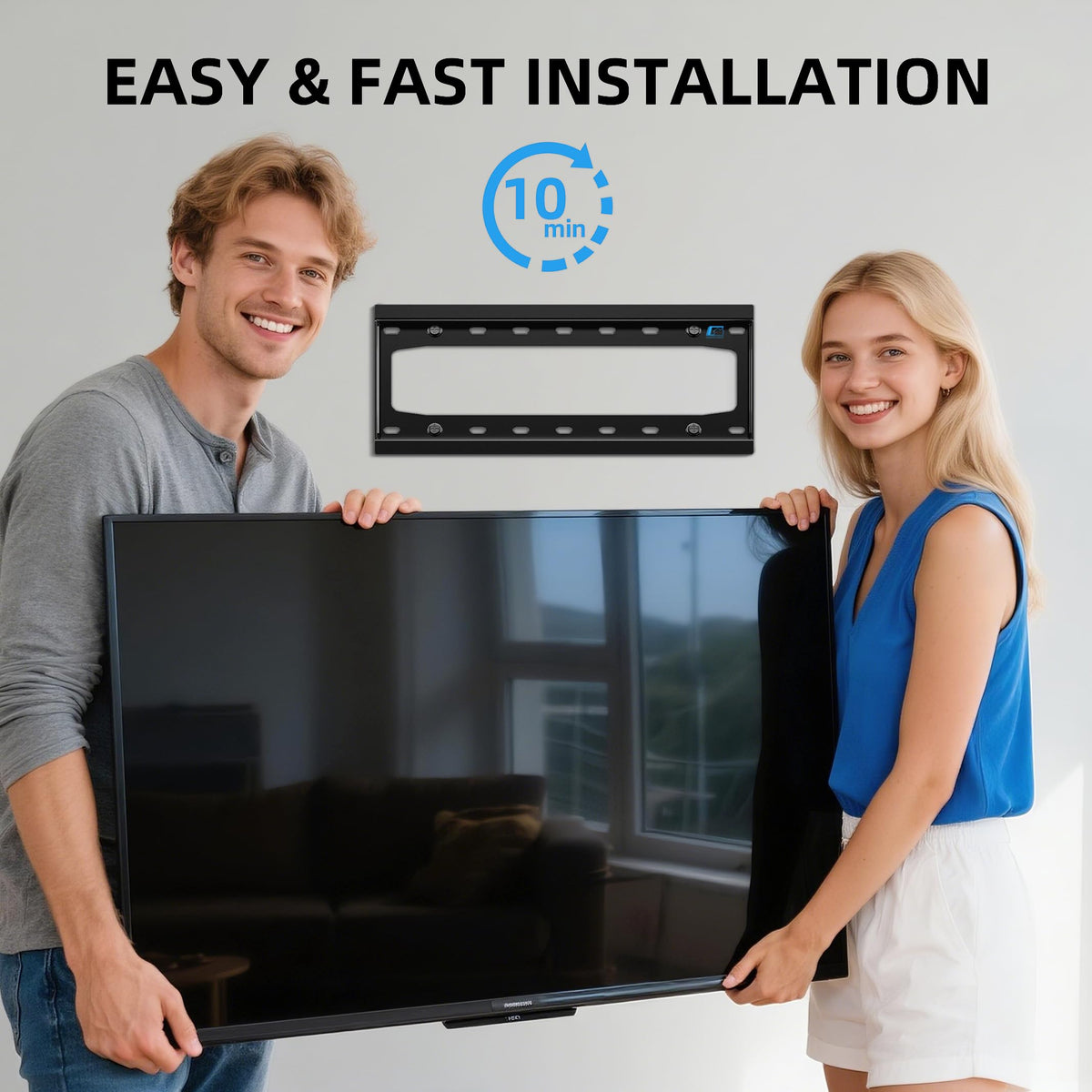HOME VISION Heavy Duty Fixed TV Wall Bracket for 32-86 Inch Flat Screens