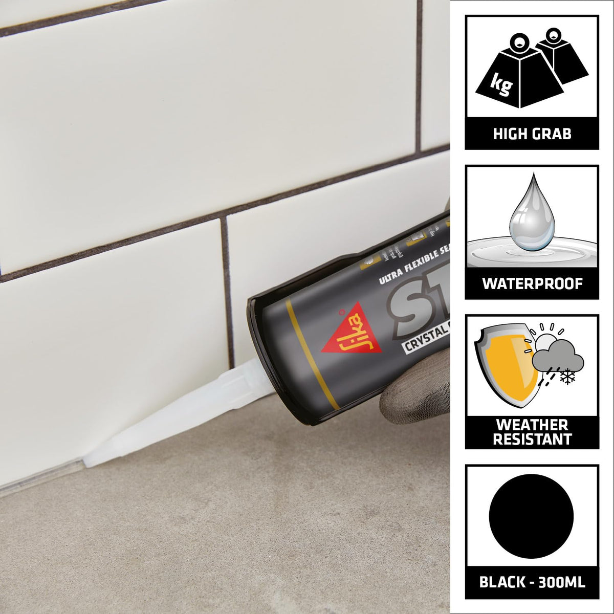 Sika Stixall Extreme Power Sealant And Adhesive, Crystal Clear, 290ml