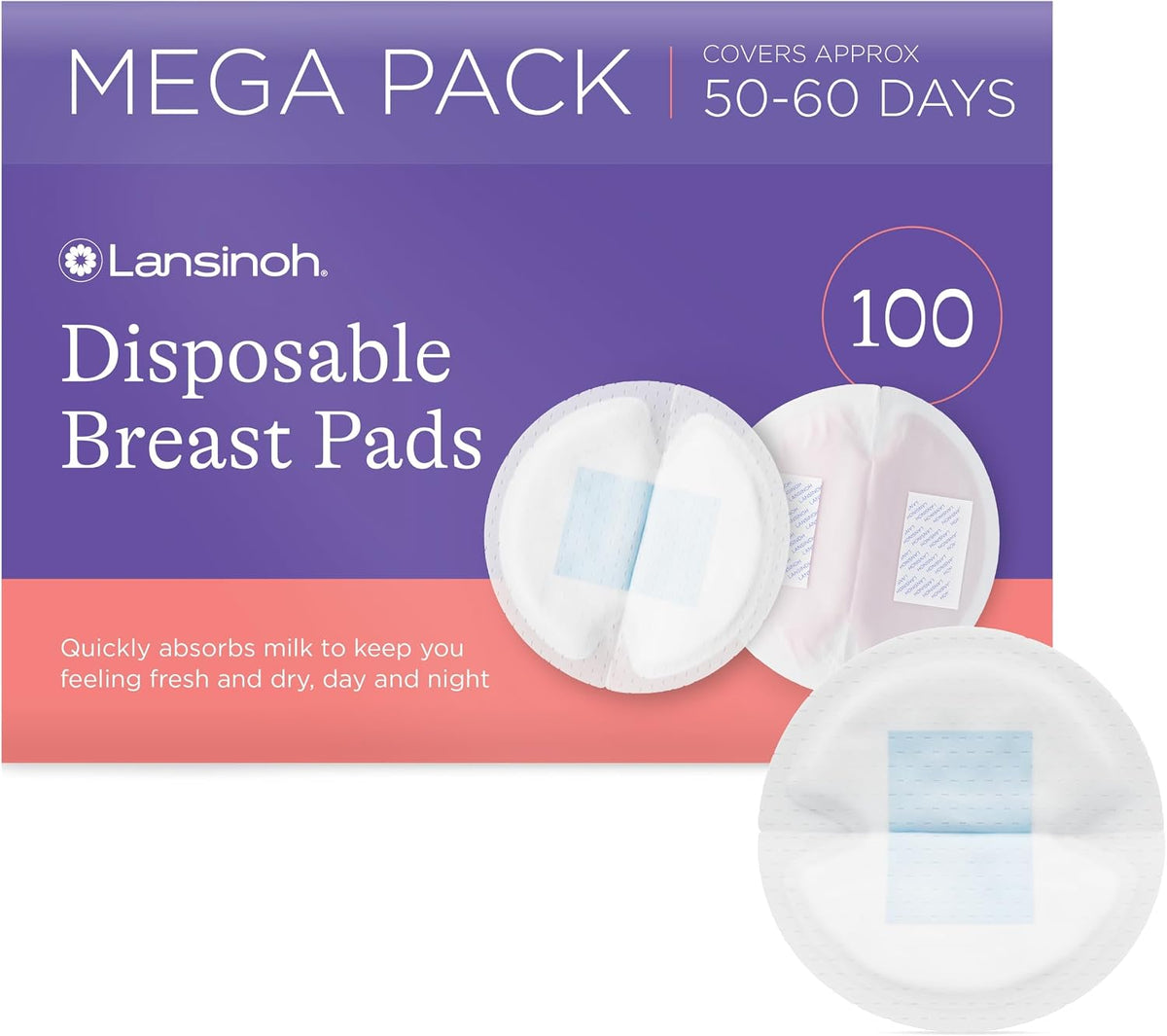 Lansinoh Disposable Breast Pads - Leakproof & Ultra Thin - 100 Pack