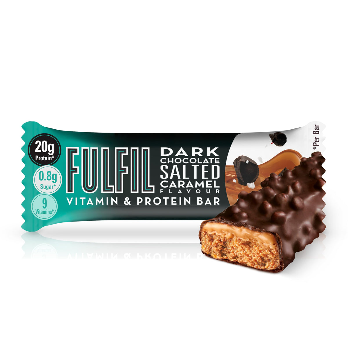FULFIL Vitamin and Protein Bars, Chocolate Salted Caramel Flavour, 15 x 55g