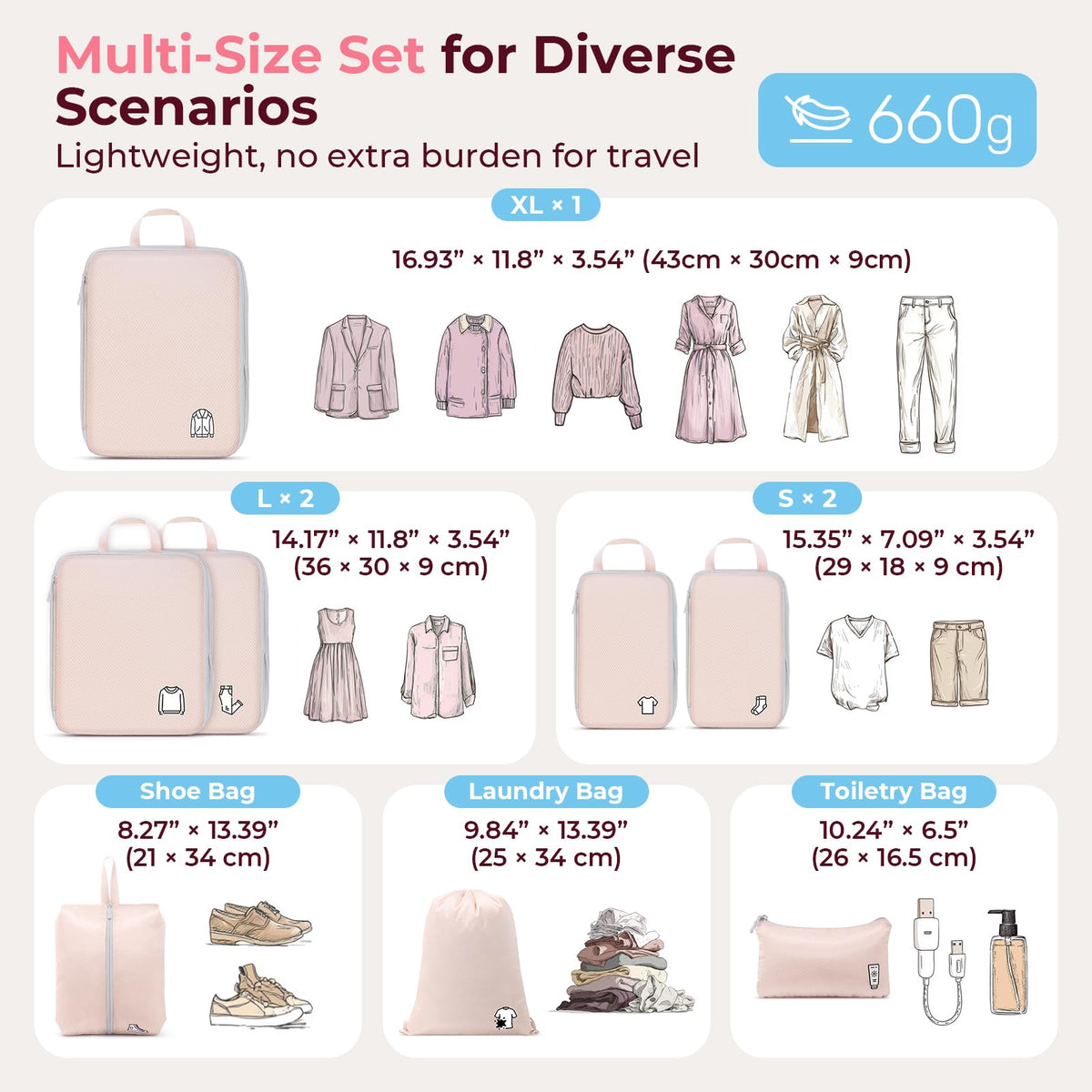 Samfolk Compression Packing Cubes for Suitcases Packing Cubes Compression Set Waterproof Suitcase Organiser Bags for Travel Suitcase Luggage Packing Organizer Bags Travel Essentials Black 8 Set