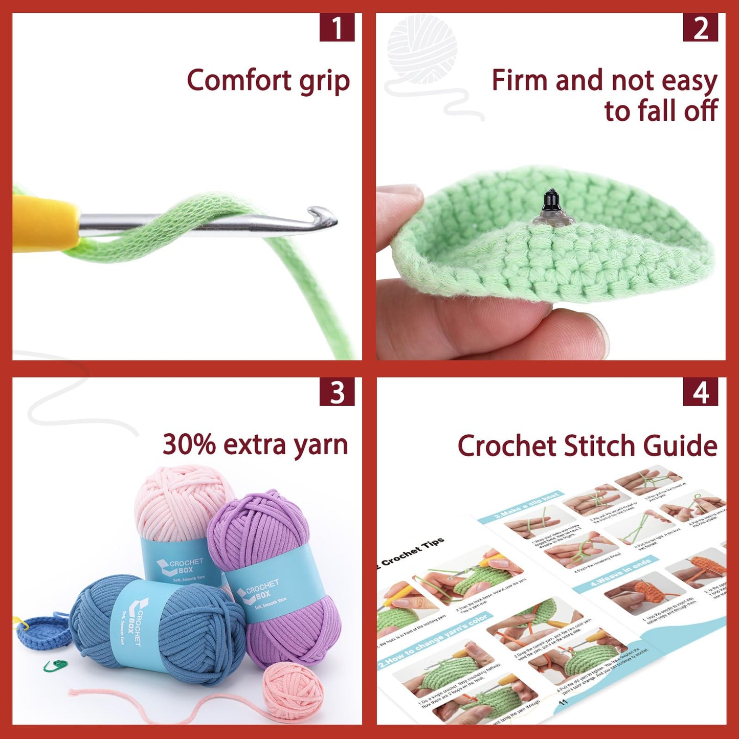 CROCHET BOX Complete Crochet Kit for Beginners - Highland Cow Crochet Kit, Include Video Tutorial, Instruction, Soft Yarn, Birthday Gift for Adults.
