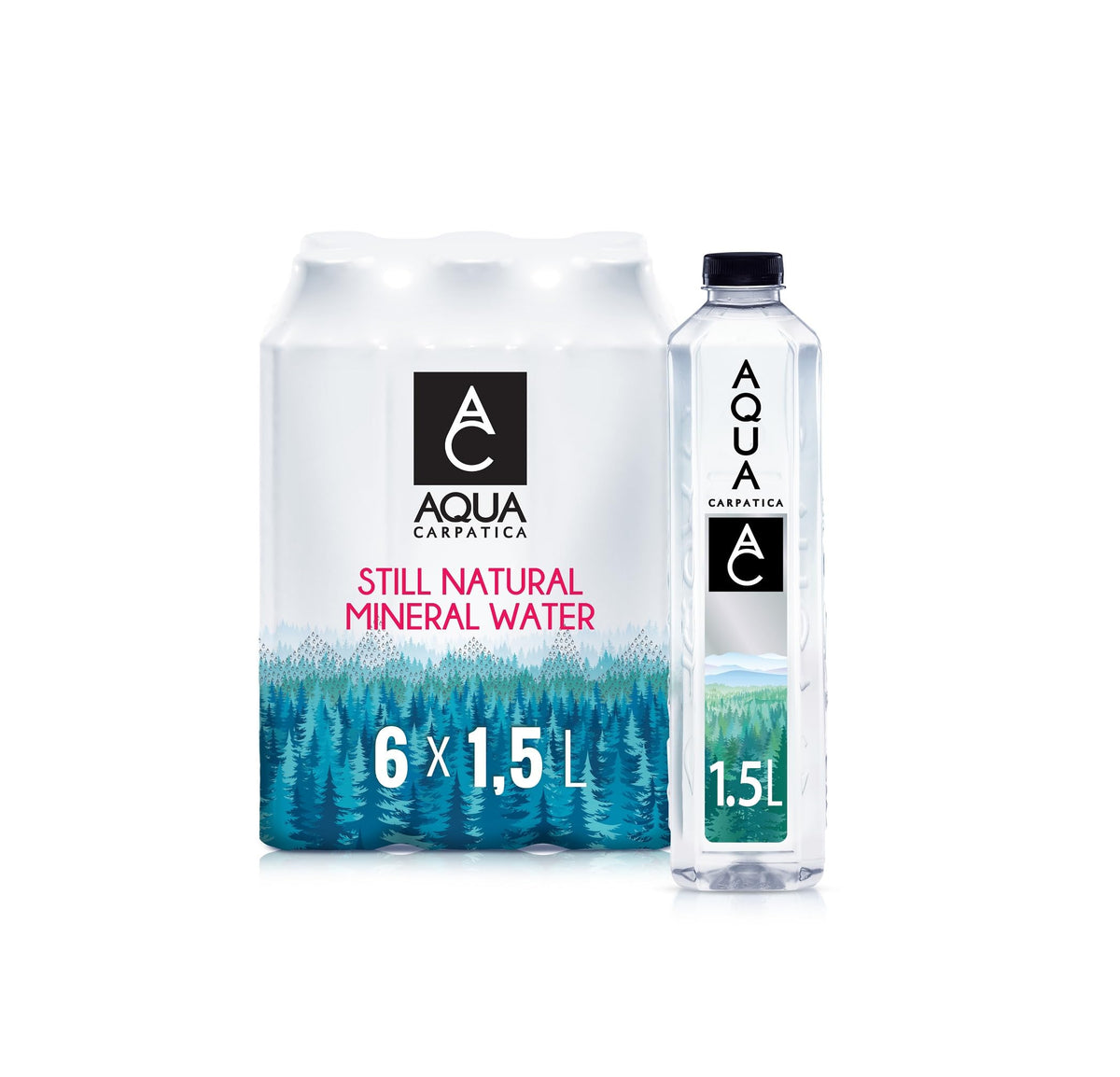 AQUA Carpatica Still Mineral Water, Naturally Alkaline, PET, 6 x 500ml
