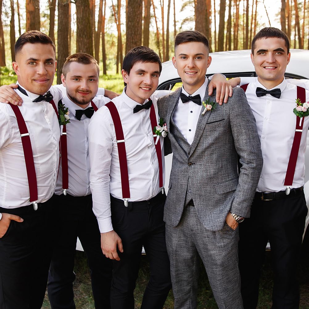 Aomig Mens Braces, Mens Suspenders with Strong Metal Clips, 3.5cm Wide Heavy Duty Suspenders for Men Women Business Wedding Casual