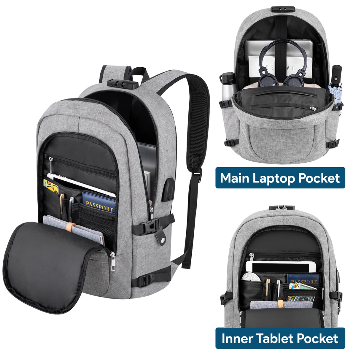 VSNOON Anti-Theft Laptop Backpack, 15.6-17.3 inch Business Laptop Bag