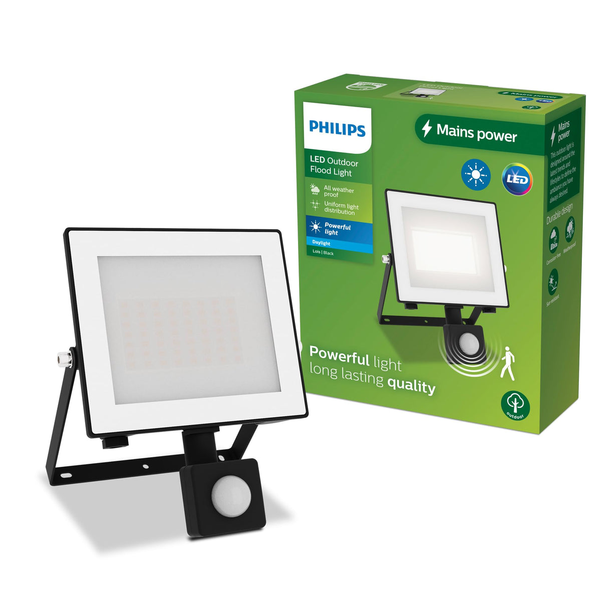 Philips Lois Outdoor Floodlight, White, 10 W