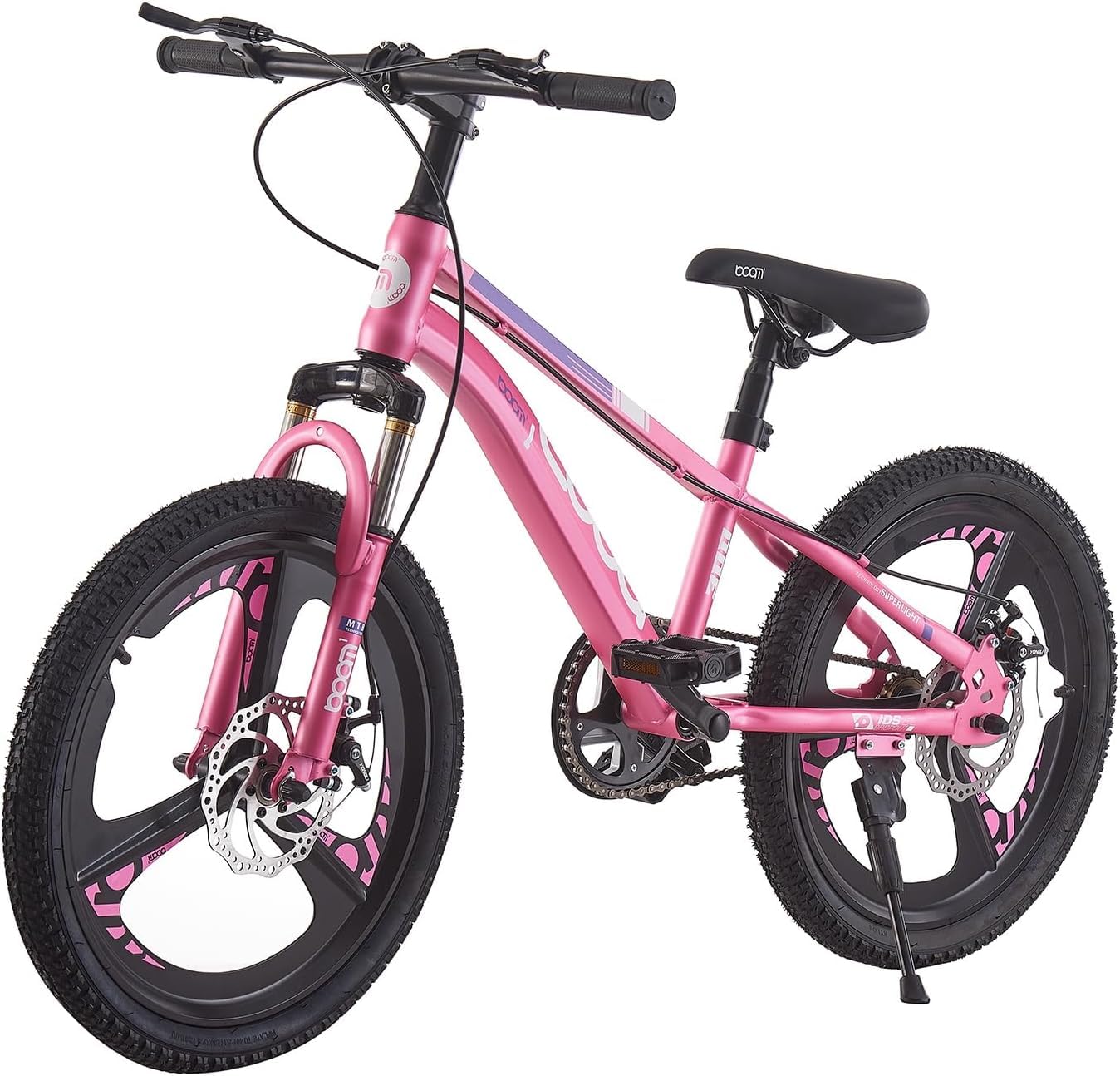 BSTSEL Kids Bike 18" 20" 22" 24" Inch Youth Bike Shock Absorber Bike,12.25-Inch Frame,V-Brakes,Suitable for 9-14 Year Old Boys and Girls Mountain Bikes Pink Blue Bicycle