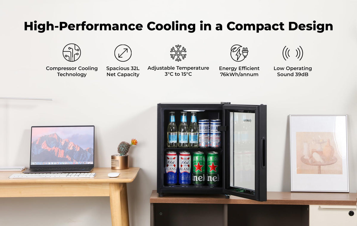 Subcold Cave35 Beer Fridge | 35L | 0-8°C | LED | Stainless Steel Door