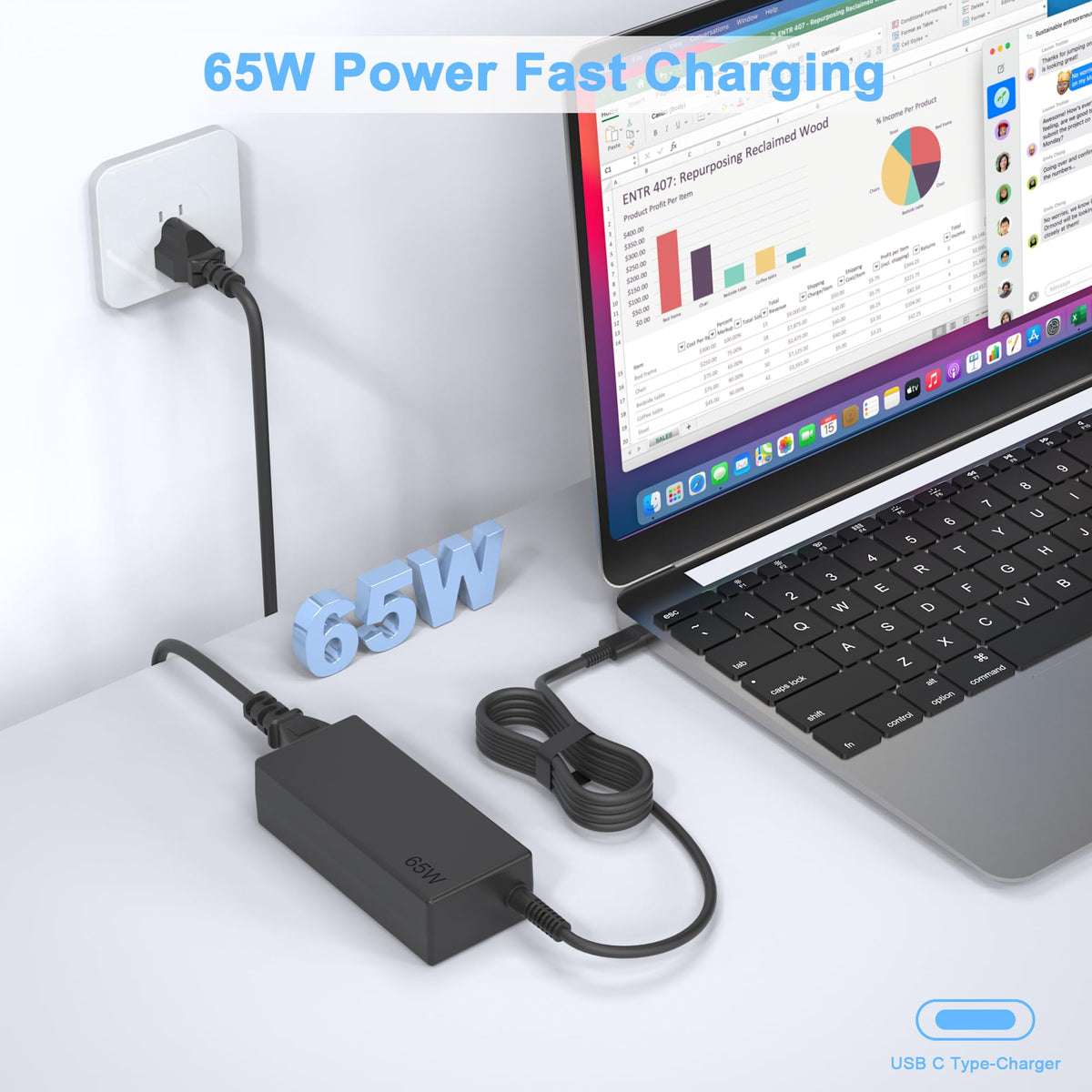 45W 19.5V 2.31A Laptop Charger Compatible with HP Stream 11 13 14 Pavilion 11 13 15(4.5mm x 3mm)