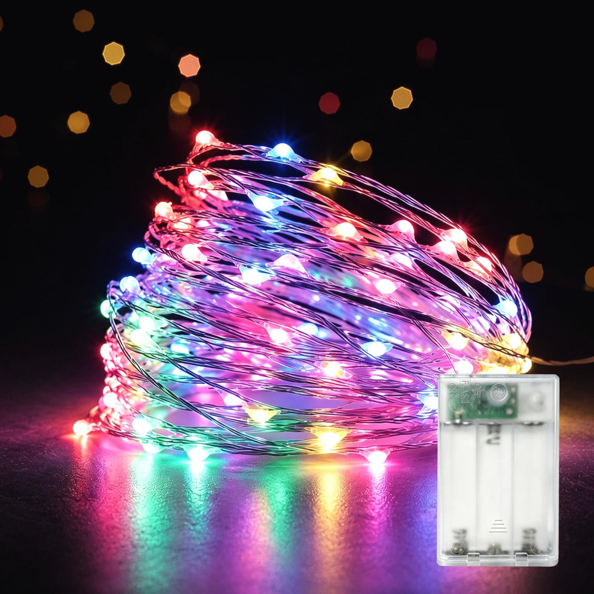 60LED 6m Fairy Lights Battery Operated, Battery Powered String Light Indoor