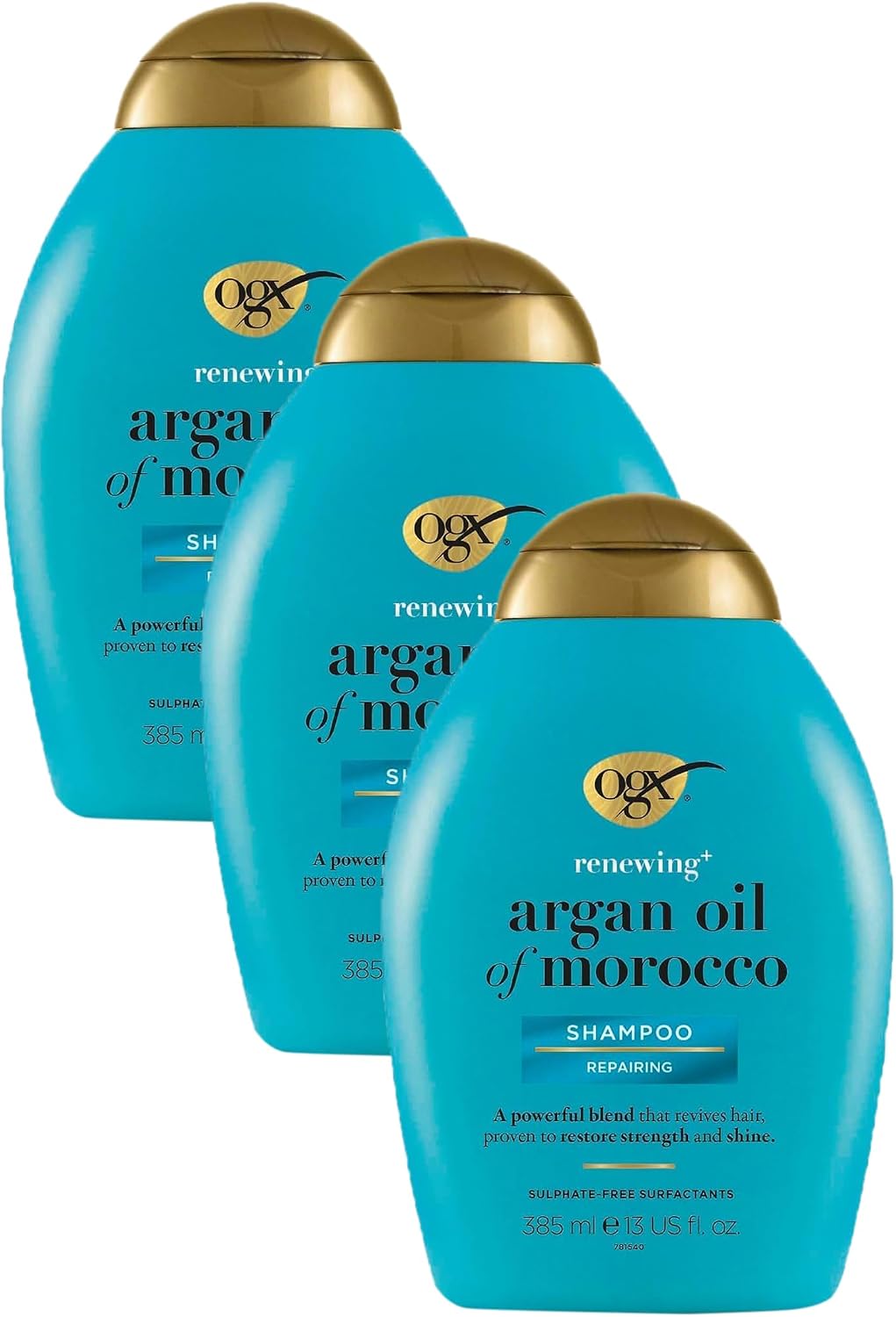 OGX Argan Oil of Morocco Sulfate Free Shampoo for Dry Hair, 385ml (Pack of 3)