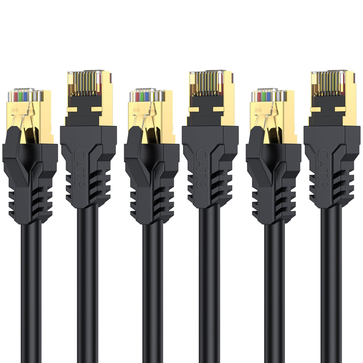 Cat 8 Ethernet Cable 1M, High Speed 40Gbps 2000Mhz Internet Cable, Lan Cable with Gold Plated RJ45 Connector,Weatherproof Outdoor&Indoor,for/PC/Modem/Router/Gaming, Faster Than Cat7/Cat6/Cat5