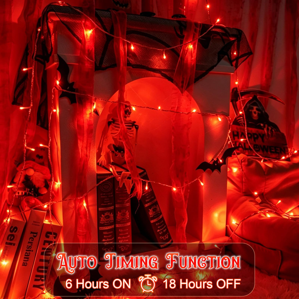 Dalugo Battery Fairy Lights, 3M 30 LED Warm White String Lights with 6h Timer, IP65 Waterproof Battery Powered Fairy Lights for Indoor Outdoor Christmas Decorations