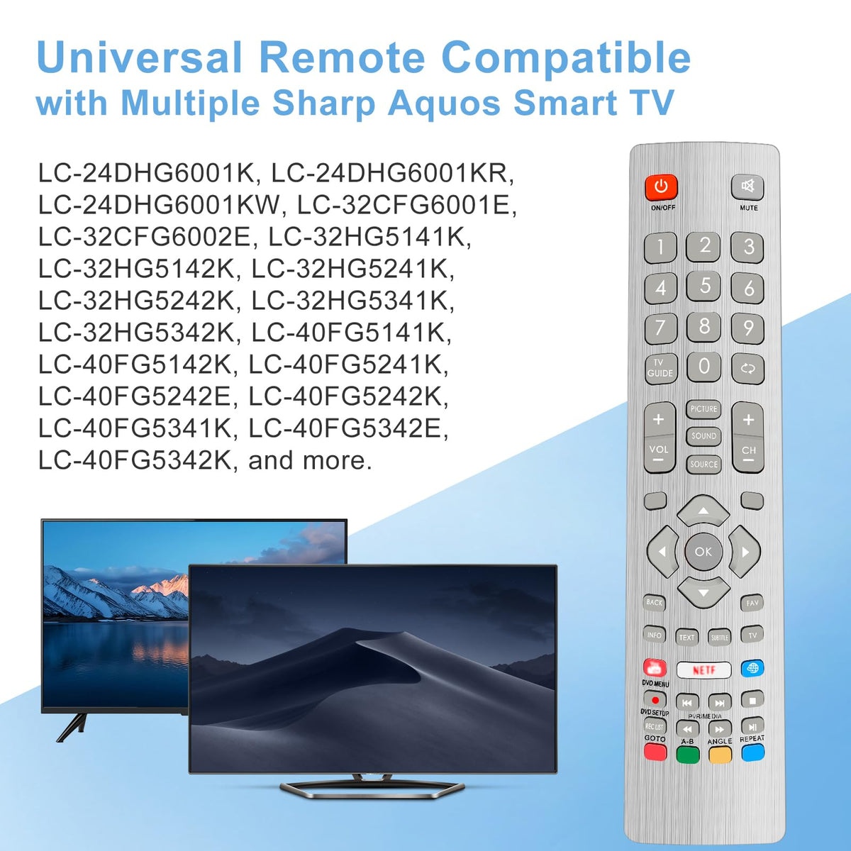 Replacement Hisense TV Remote Control for Hisense VIDAA 4K UHD FHD QLED LED LCD HDTV Smart TV Remote Replacement with 12 Shortcut Buttons, No Setup Required