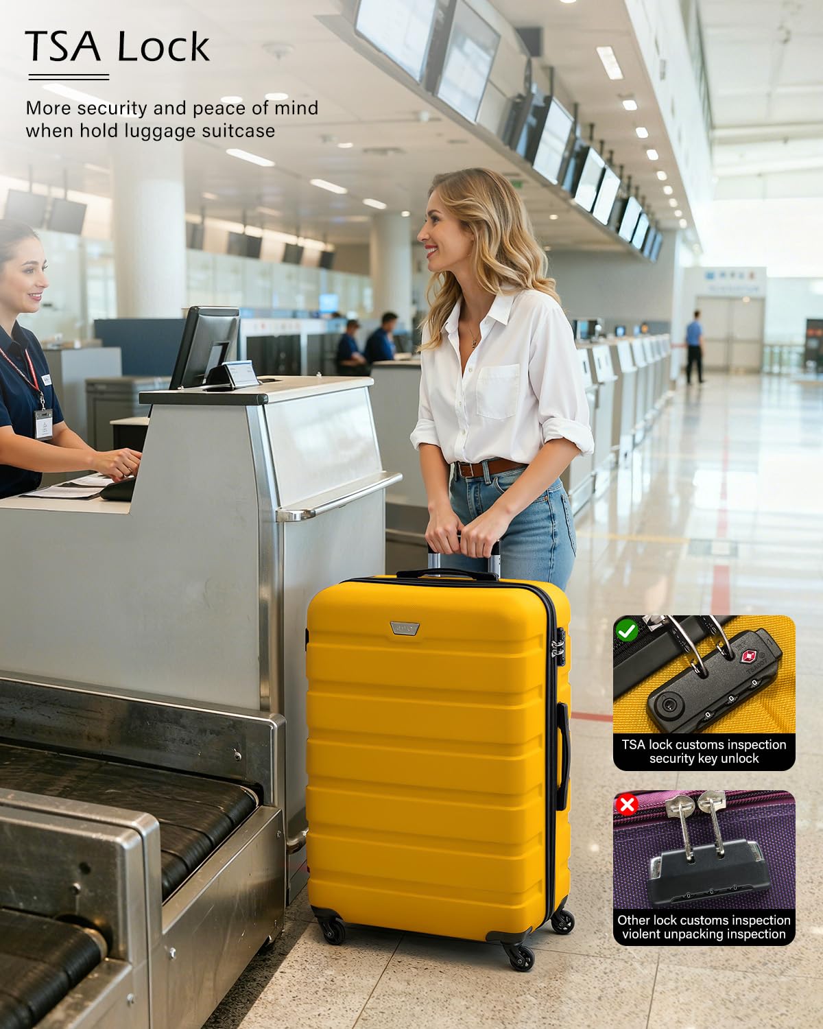 COOLIFE 28 Inch Large Suitcase, ABS+PC, Lightweight Hard Shell Luggage