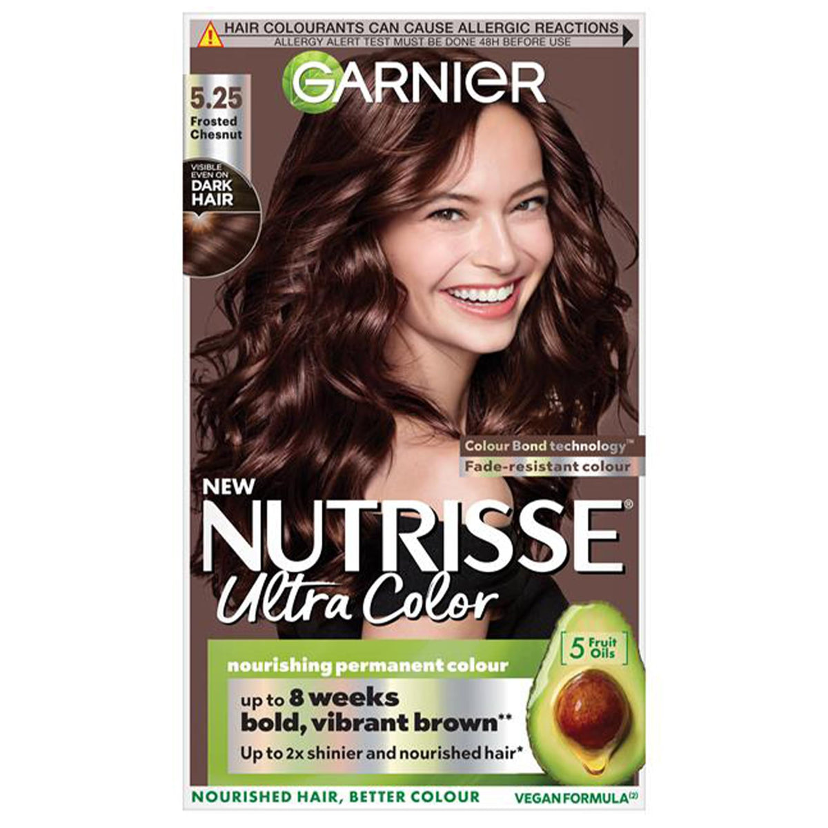 Garnier Nutrisse Ultra Color Permanent Hair Dye, 4.15 Iced Coffee Brown