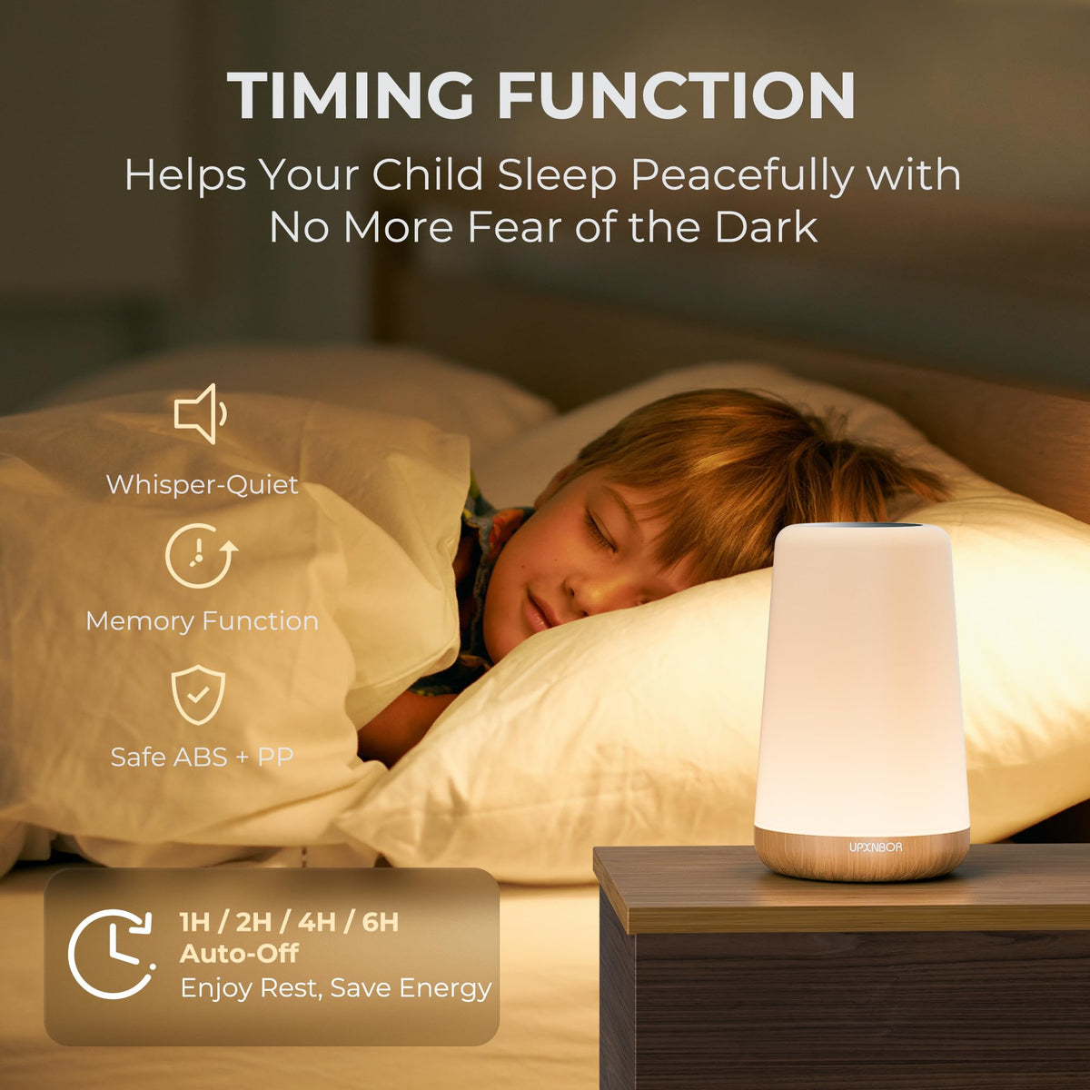 Night Light, LED Touch Bedside Lamp for Bedroom, Living Room & Kids