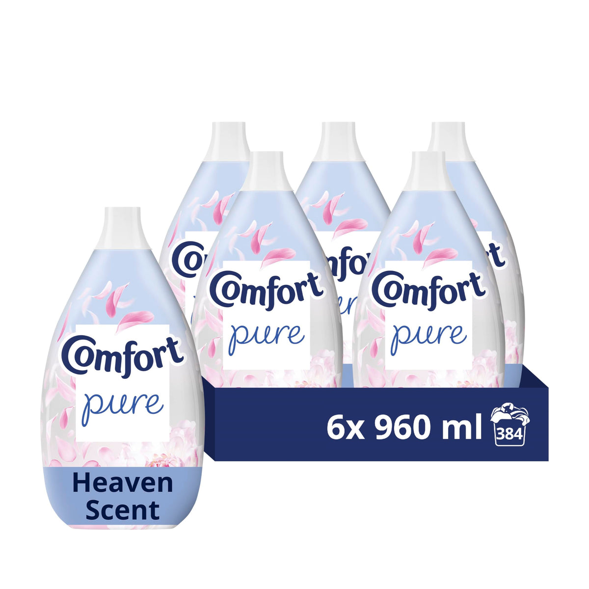 Comfort Pure Dreams Cashmere Soft Fabric Conditioner Dermatologist-Recommended Gentle Next to Sensitive Skin 48 washes(1.44 L) - Case pack of 6