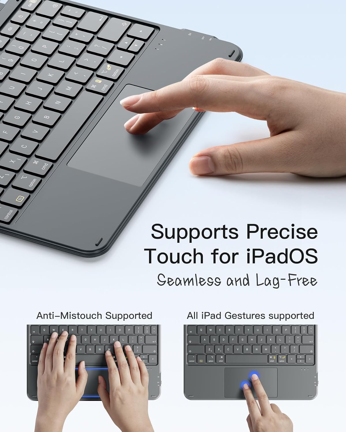 Inateck Keyboard Case with Tracked for iPad A16 11th Gen 11"/10th Gen 10.9"