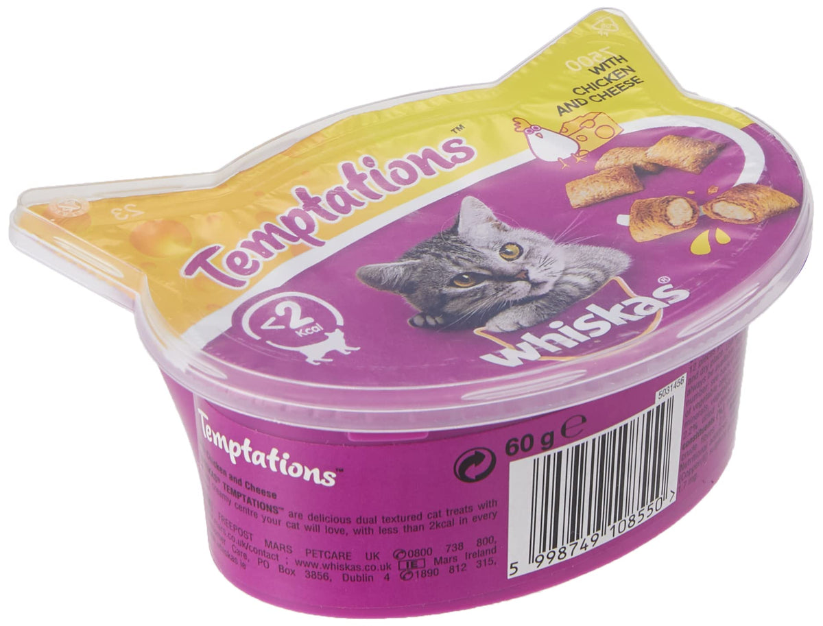 WHISKAS Crunch 100g (Pack of 6) - Tasty Topping Adult Cat Treat Biscuits