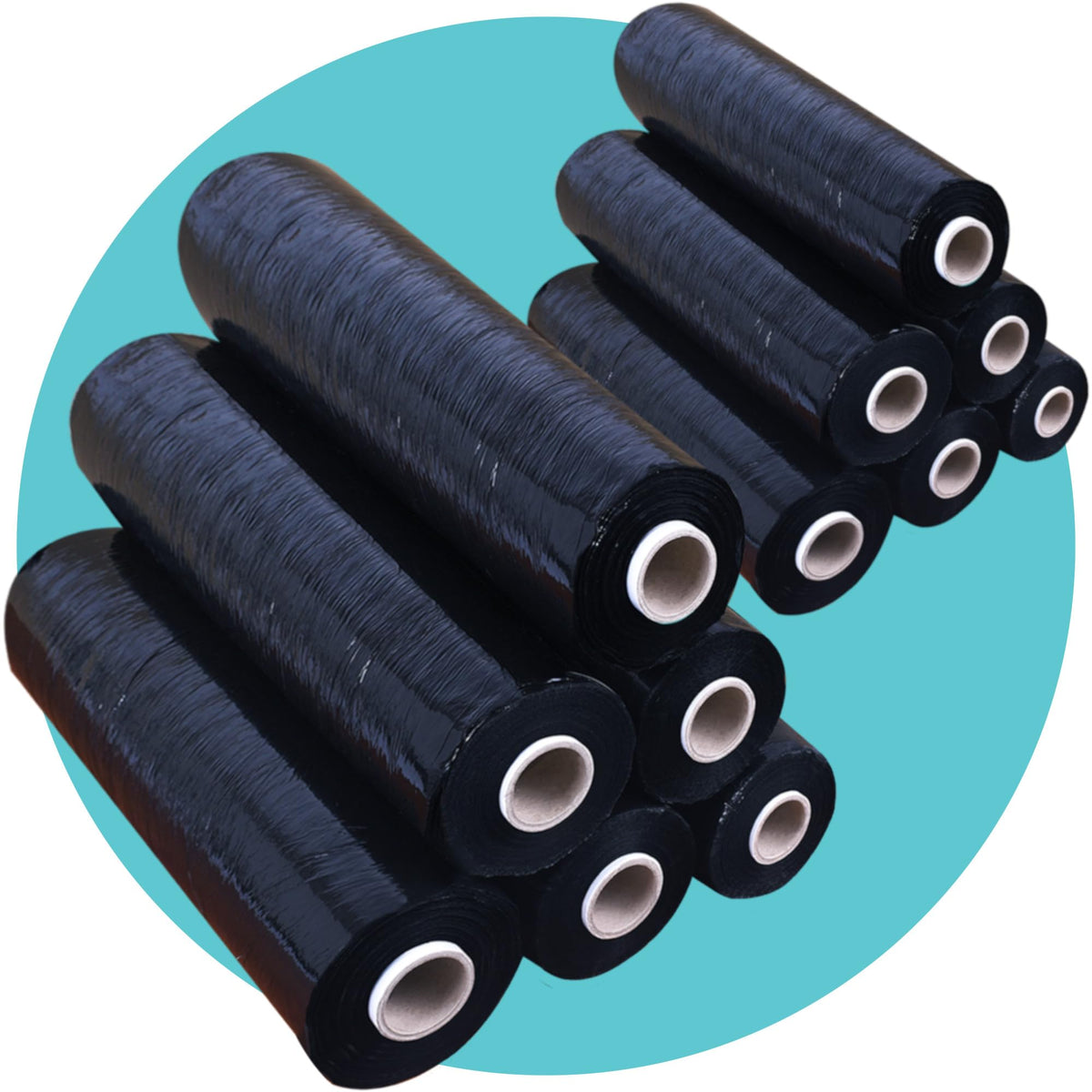 Triplast Pallet Stretch Shrink Wrap Roll (400mm x 250m) - Pick Qty & Colour - Heavy Duty Pallet Wrap, Industrial Stretch Wrap, Packaging Cling Film, Strong Plastic Wrap, Luggage Wrap (Black, 1 Roll)