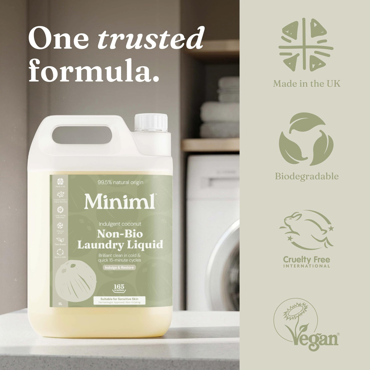 Miniml Eco Laundry Liquid Washing Detergent 5L Refill – Fresh Linen