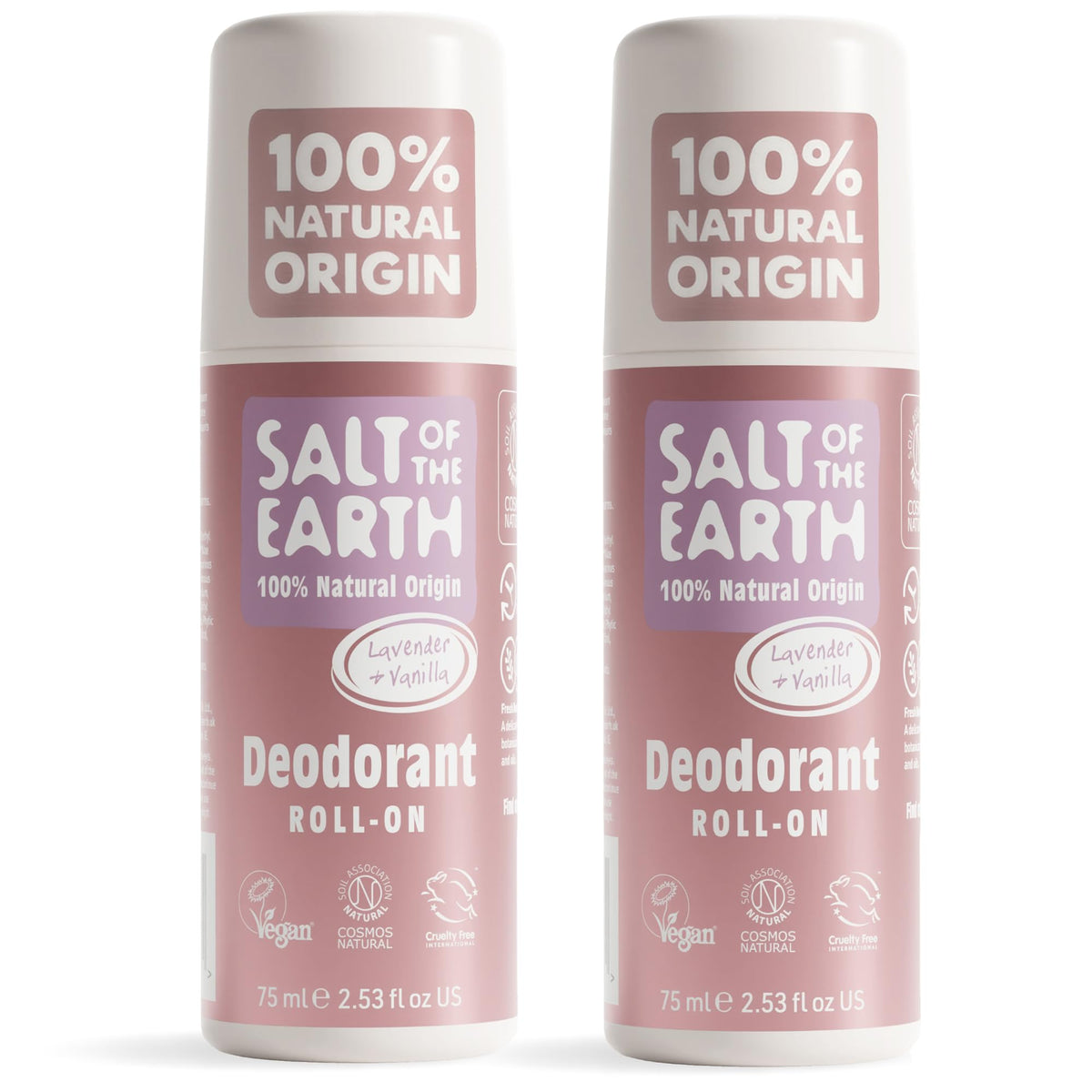 Salt of the Earth Natural Deodorant Roll On - Lavender & Vanilla - 75ml