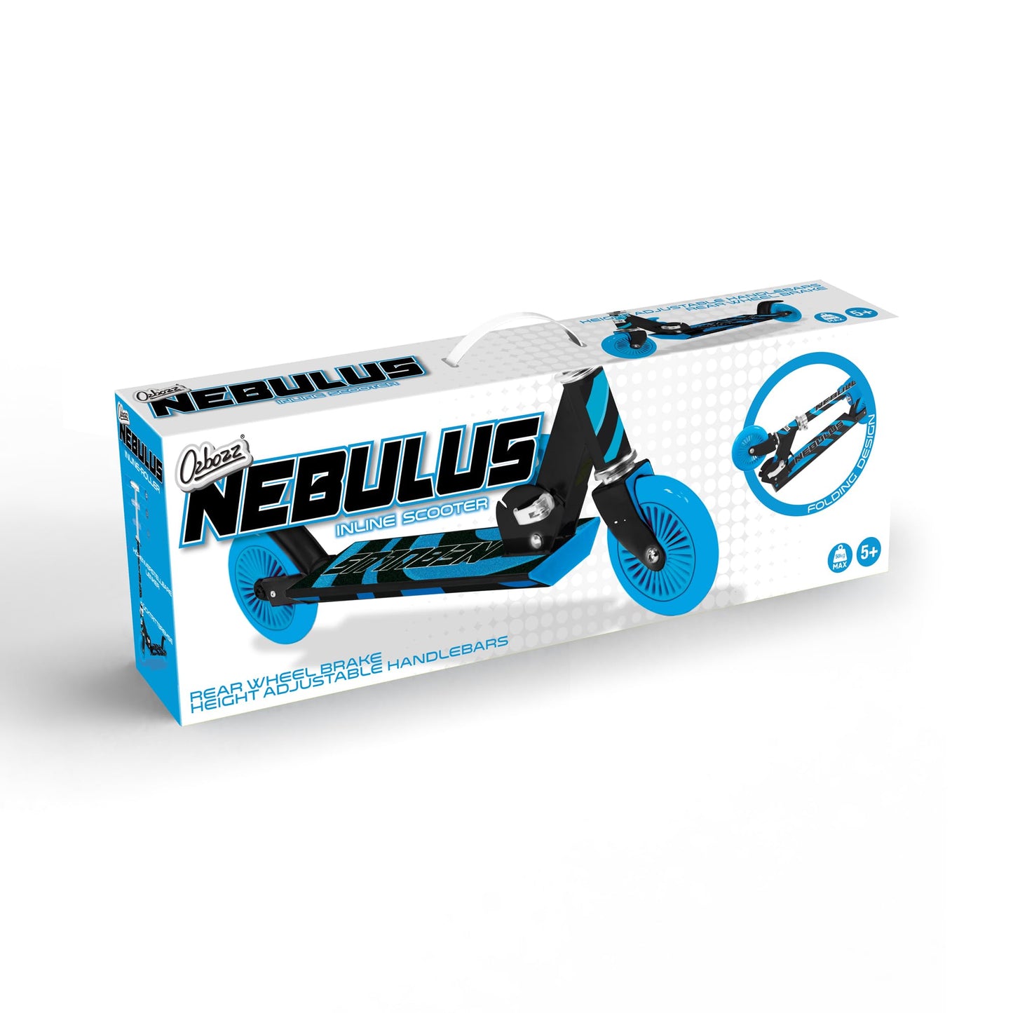 Nebulus Adult Scooter — Chrome Finish, Adjustable Handle, Rear Brake | Blue & Black