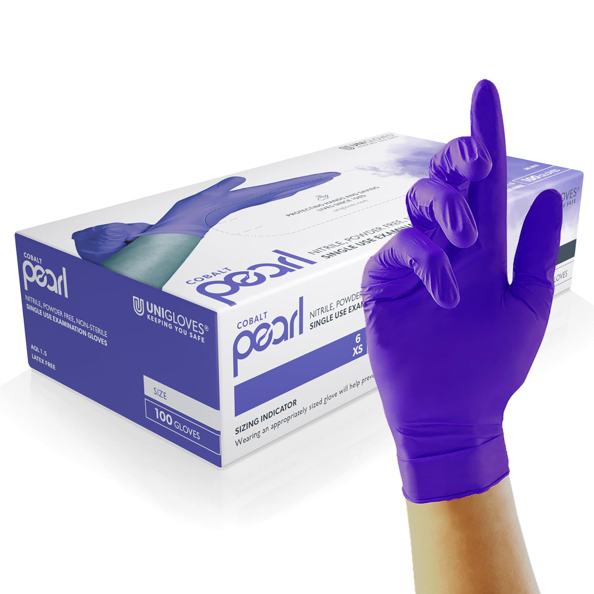 Unigloves White Pearl Nitrile Examination Gloves