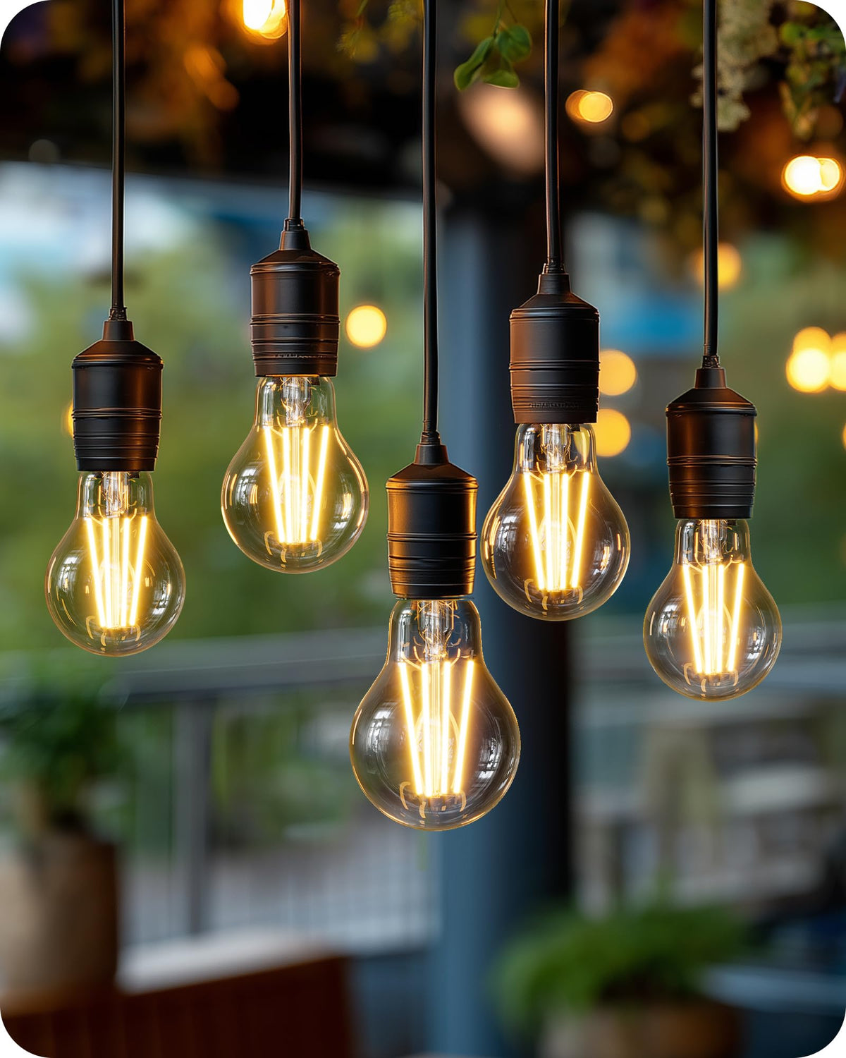 EDISHINE 6 Pack E27 Dimmable LED Edison Bulbs, 6.5W 2700K Warm White, 806LM