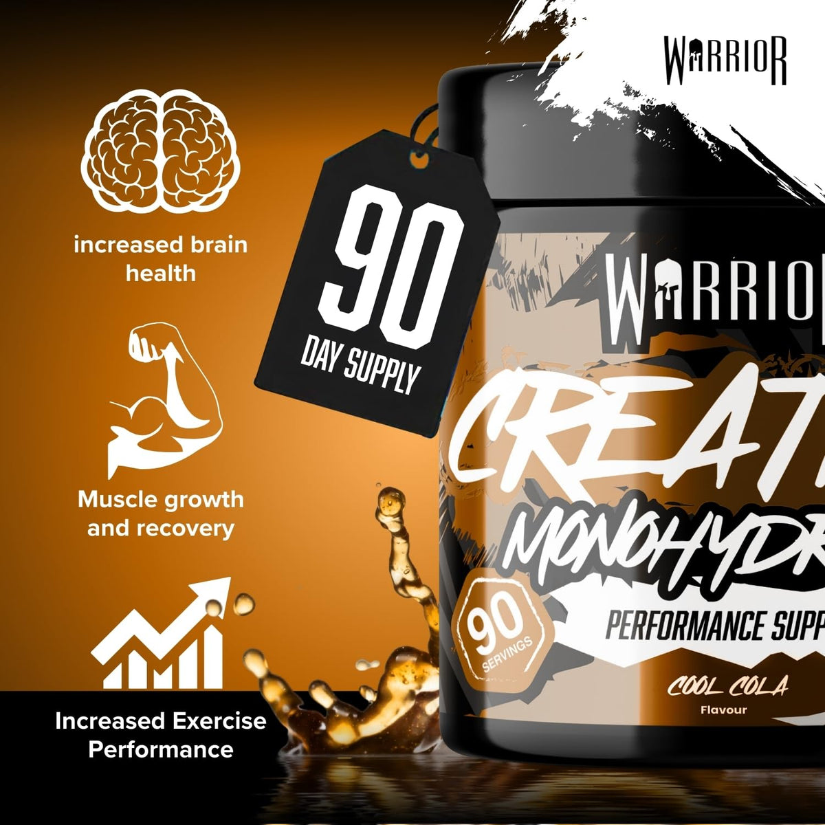 Warrior Creatine Monohydrate Powder 500g Pure Micronised (166 Servings)