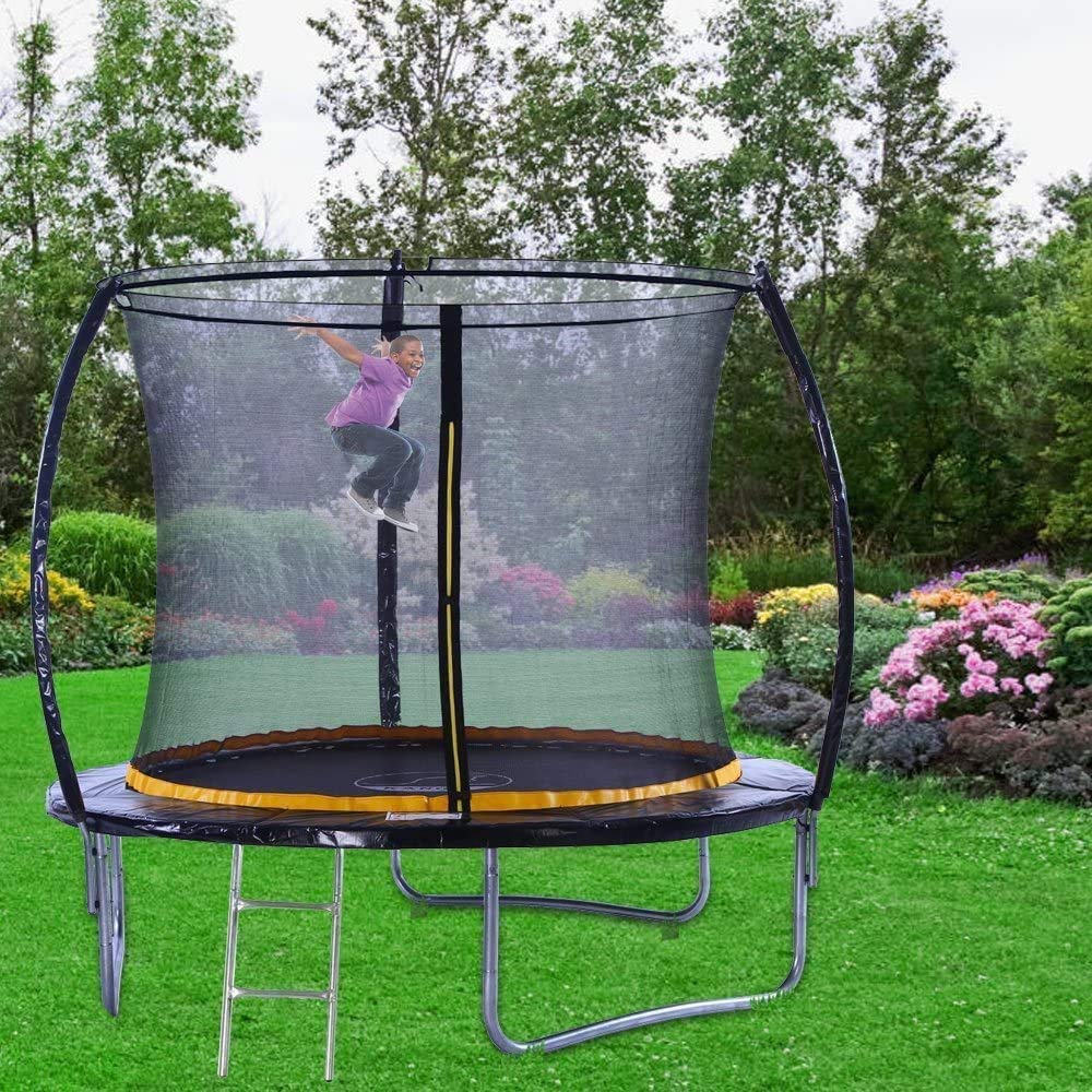 Kanga Trampoline Outdoor Round Inc Safety Enclosure Net, Ladder & Anchor Kit (Curved Shape)