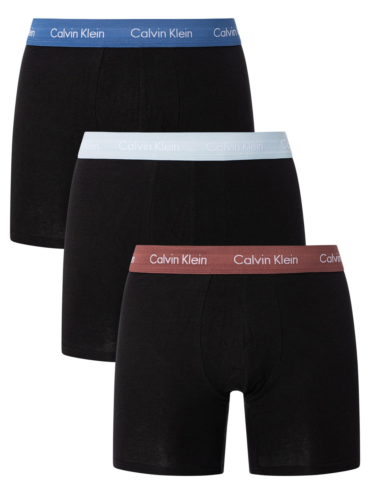 Calvin Klein Men’s 3 Pack Boxer Briefs with Logo Waistband