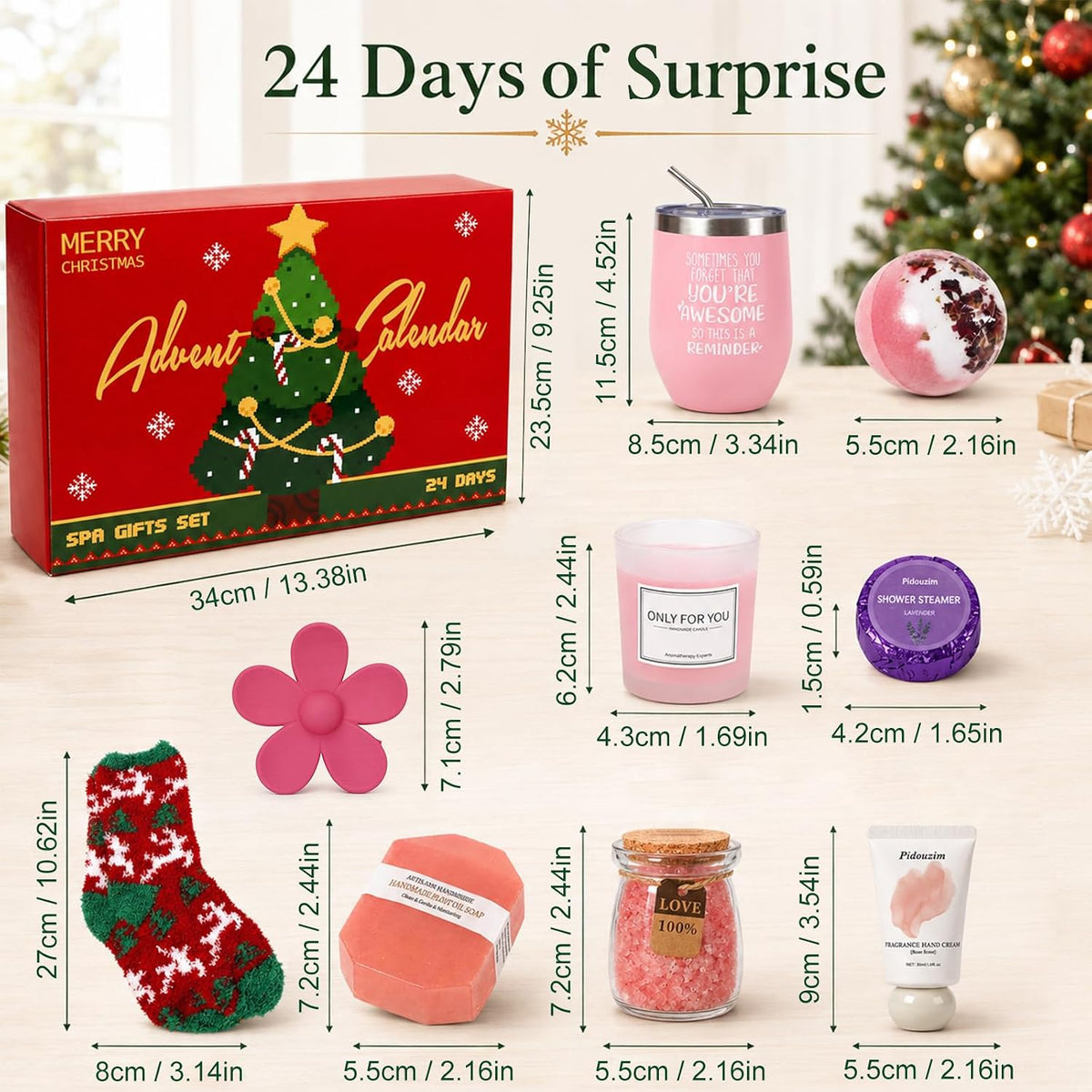 24 Pcs Bath Advent Calendar 2026 for Adult Women