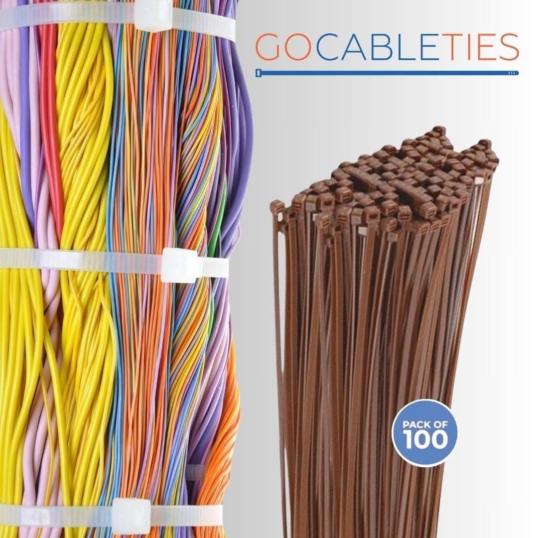 Gocableties Small Silver Cable Ties, 100mm x 2.5mm, Pack of 100, 4” Premium Nylon Zip Ties, Plastic Tie Wraps, Secure Self-Locking Mechanism, for Home, Garden, Office and DIY