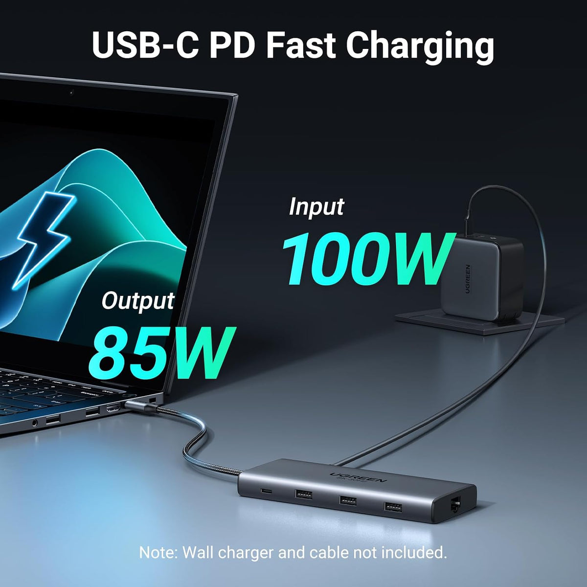 UGREEN Laptop Docking Station Dual Monitor, 10-in-1 Dual 4K@60Hz USB C Hub