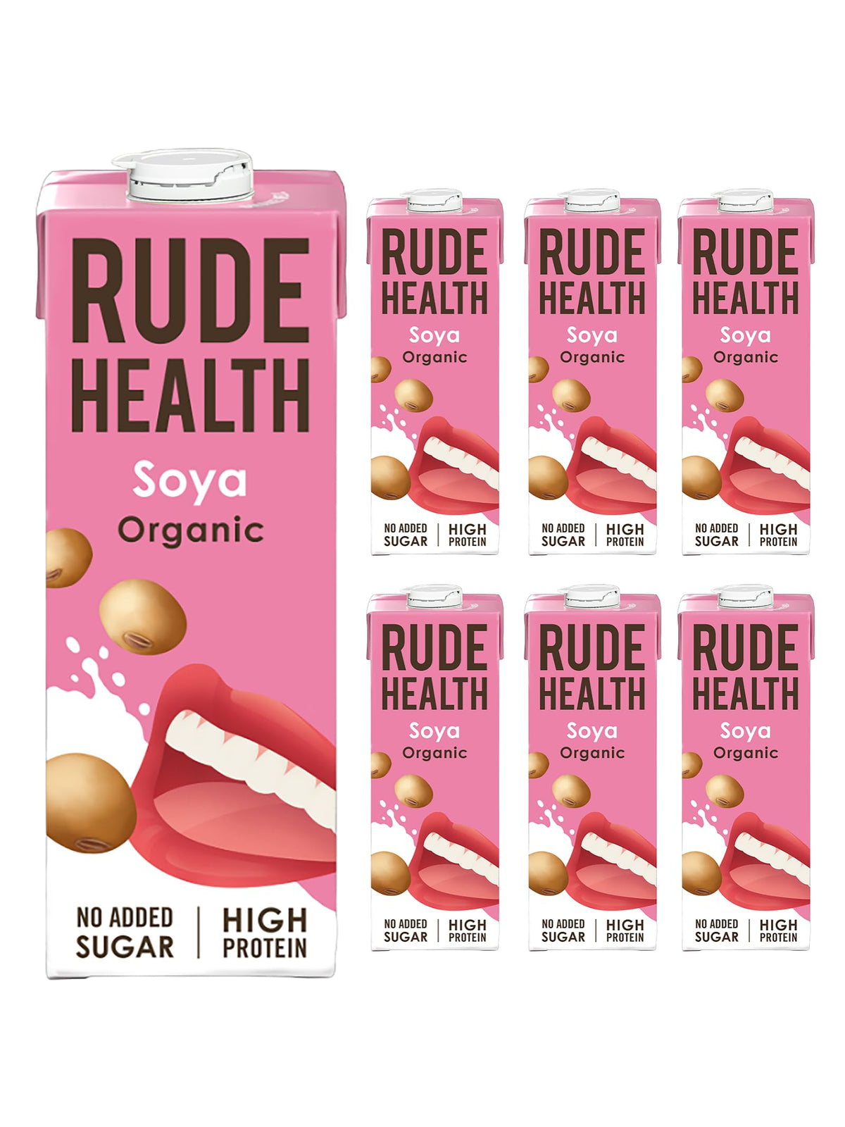 Rude Health 6 x 1 Litre Organic Oat Dairy-Alt Milk, 100% Natural Organic Drink, Lactose Free, Dairy Free & Gluten-Free, No Added Sugar, Award-Winning, Healthy & Vegan, 100% Recyclable Packaging