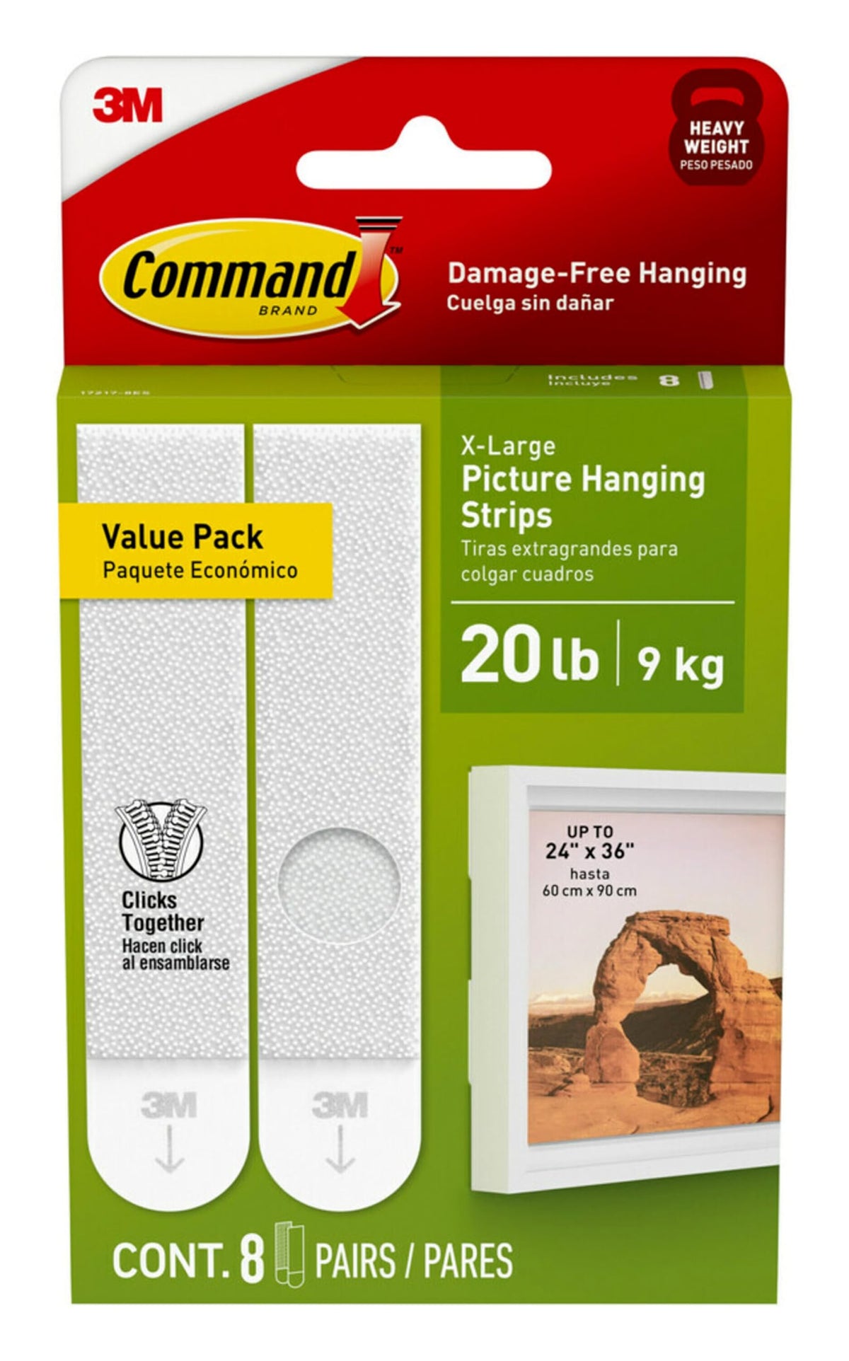 Command Picture Hanging Strips, Large, 12 Pairs (24 Adhesive Strips)
