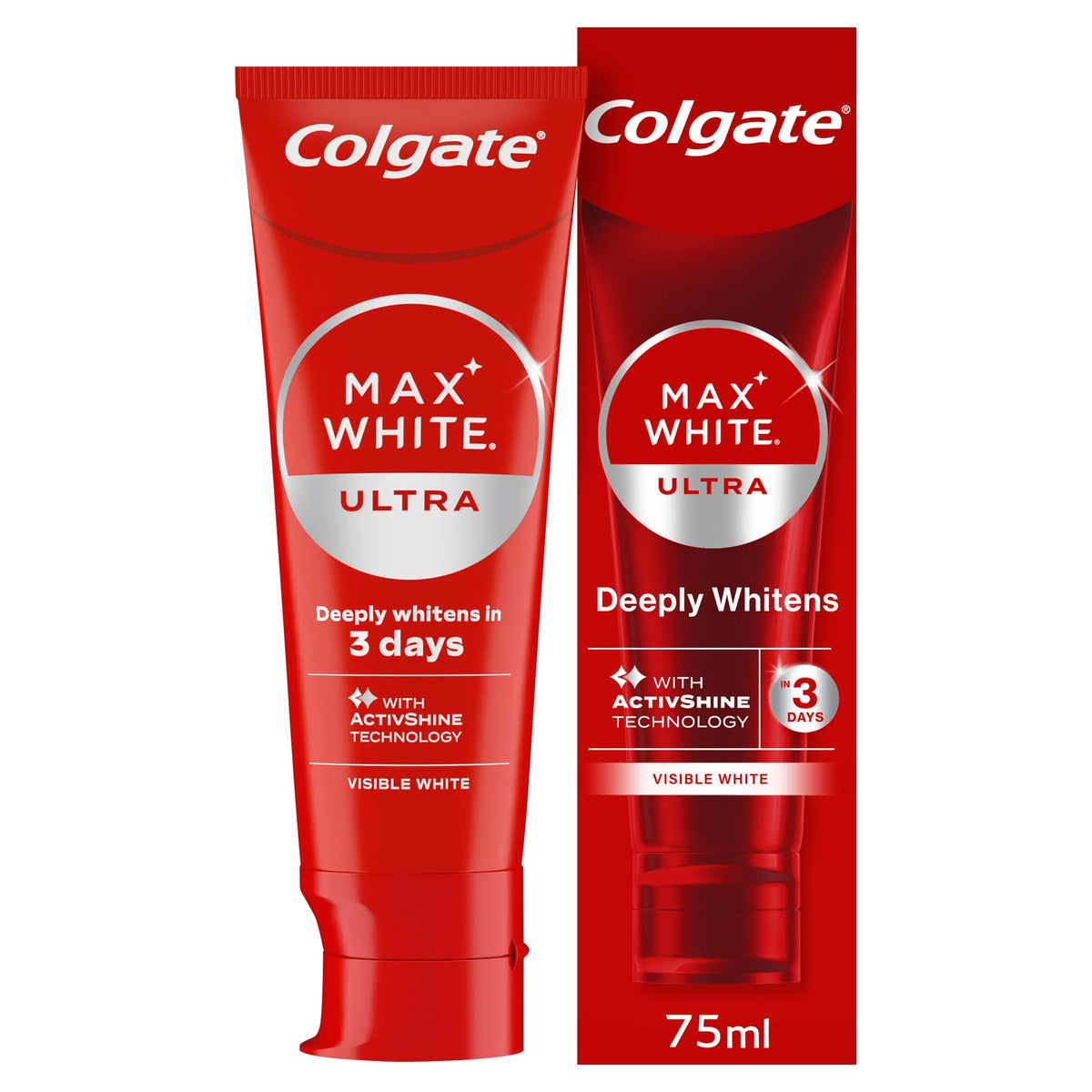 Colgate Max White Ultra Active Foam Whitening Toothpaste, 75ml