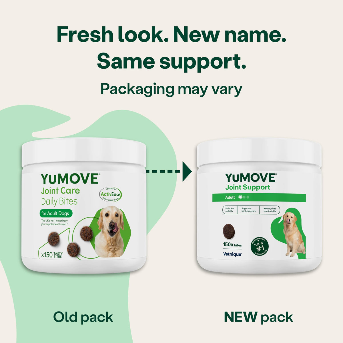YuMOVE Joint Supplement for Dogs, Daily Bites for Joint Care, Essential Dog Hip and Joint Support for Stiff Adult Dogs with Glucosamine, Chondroitin, Green Lipped Mussel, 60 Tablets