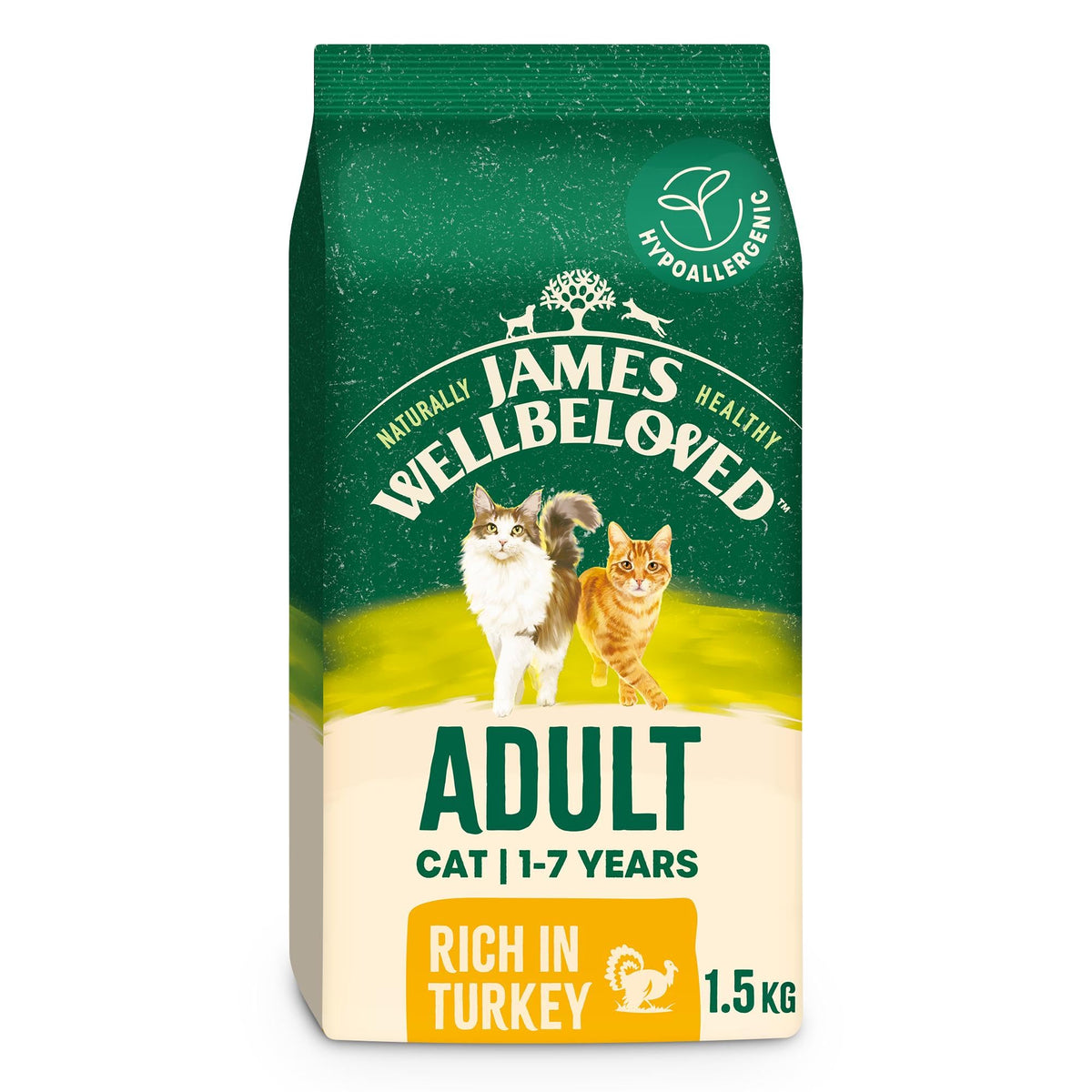 James Wellbeloved Hypoallergenic Dry Cat Food for Adult Cats Turkey 4 kg