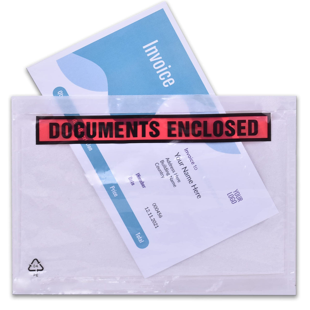 Triplast 200 x DL Printed Document Enclosed Wallet (230 x 110 mm) | Peel & Seal Clear Plastic Envelopes/Sleeves/Pockets/Wallets | Attach Invoices, Packing Lists & Delivery Notes to Parcels