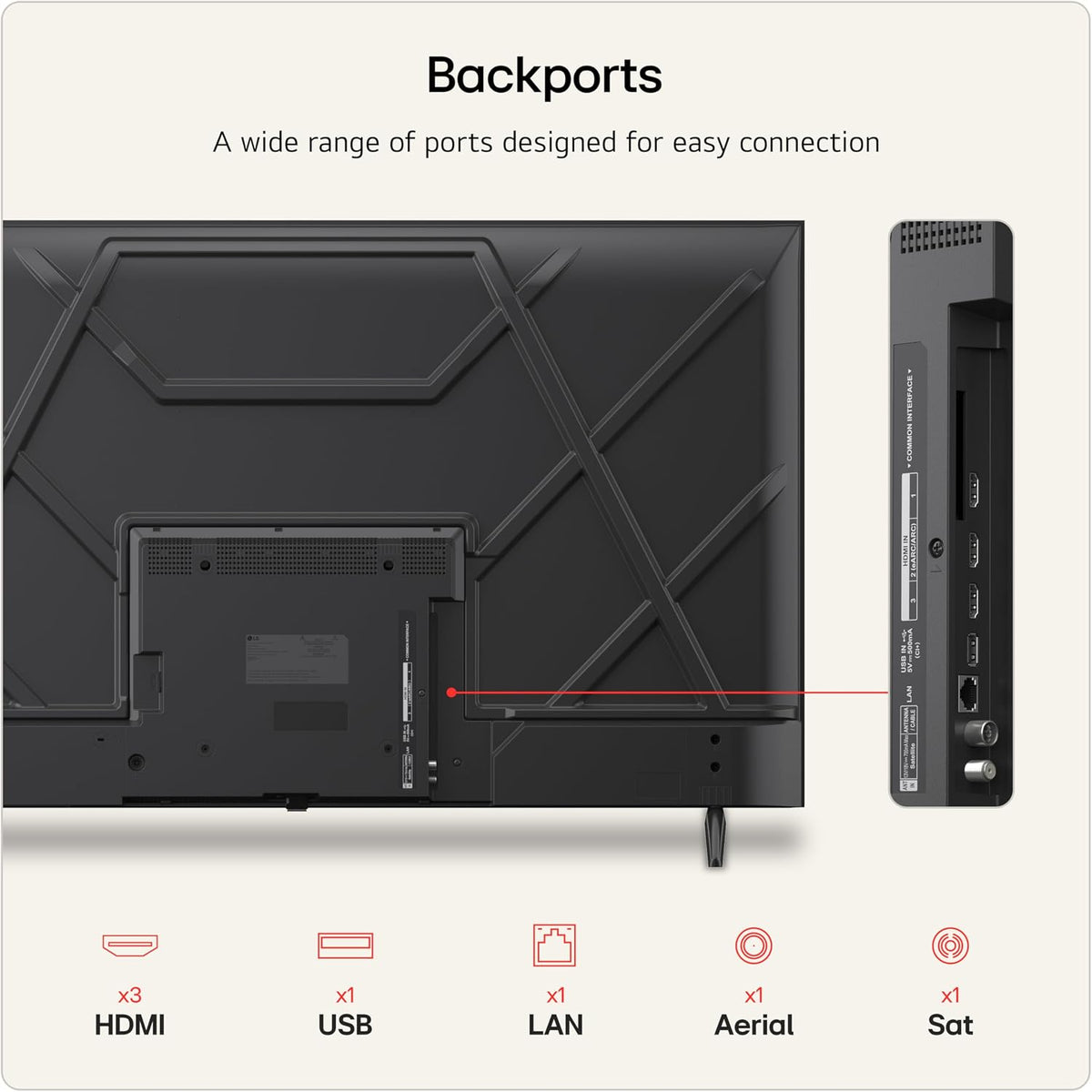 LG 50NU800B6LC Nano UHD AI NU80 4K Smart TV, α7 Processor Gen9, 60Hz, HDR10, Filmmaker Mode™, Google Cast, Apple AirPlay 2, Model Year 2026