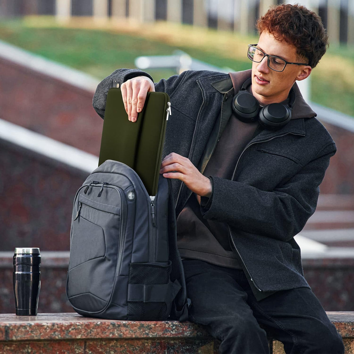 Laptop Case Compatible with 15 to 16 Inch MacBook HP Acer Asus Notebook with Zip Accessory Bag Padded Laptop Sleeve Case Protective for 15 to 16 Inch Laptop