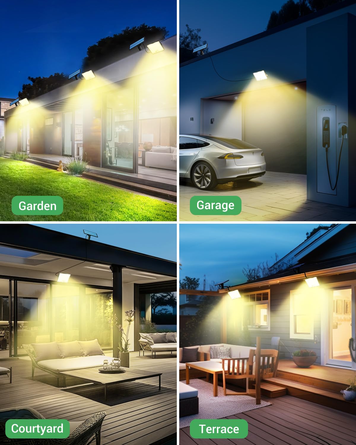 LOTMOS Solar Lights Outdoor, 342LED Remote Security Lights Motion Sensor