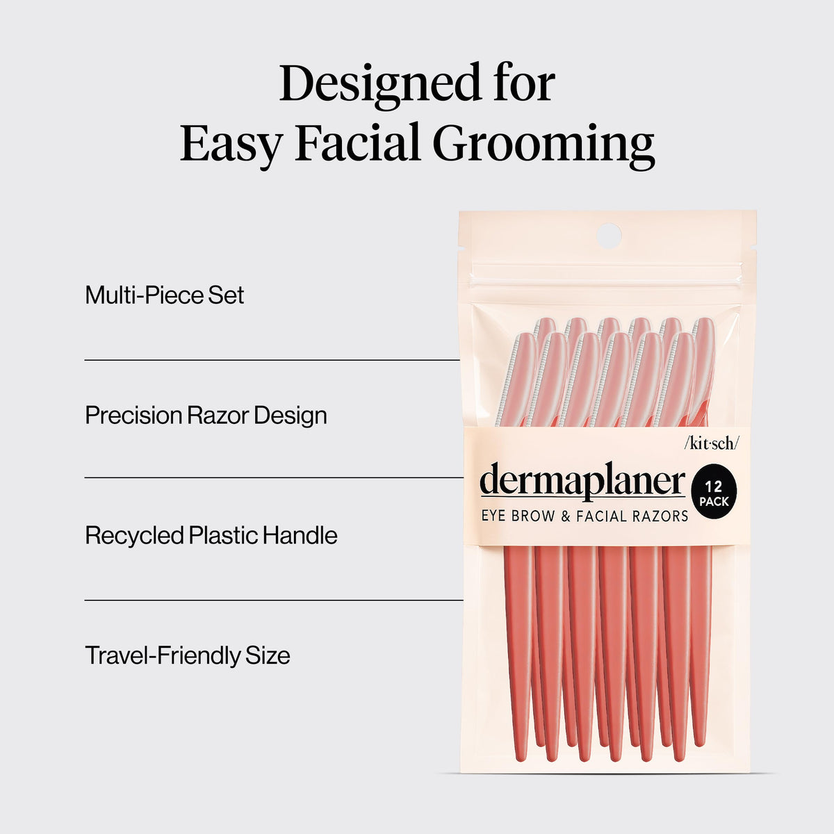Kitsch Dermaplane Razor for Women Face 12pcs – Terracotta