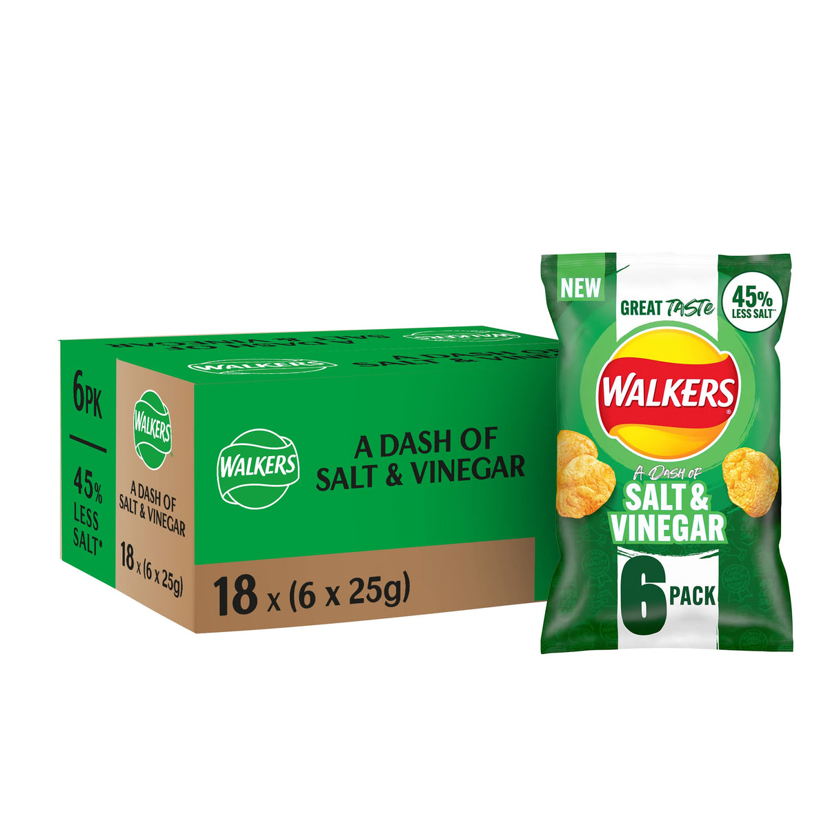 Walkers Baked Snacks Sea Salt 6 x 22g