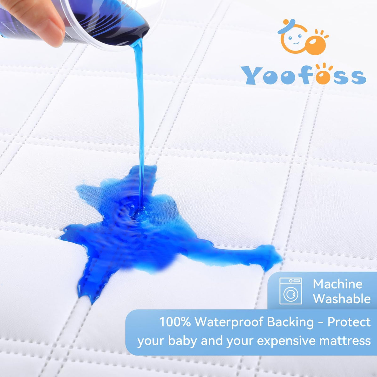 Yoofoss Waterproof Mattress Cover - Fitted Crib Mattress Protector - Hypoallergenic Baby Bed Sheet (60 X 120CM)