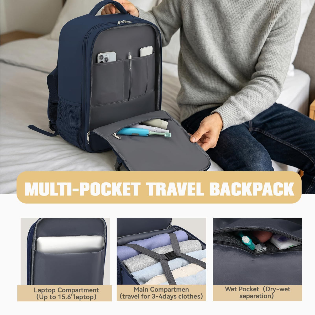 Lossga Ryanair Cabin Bags 40x30x20 Underseat Carry-ons Travel Backpack (Pack of 2)